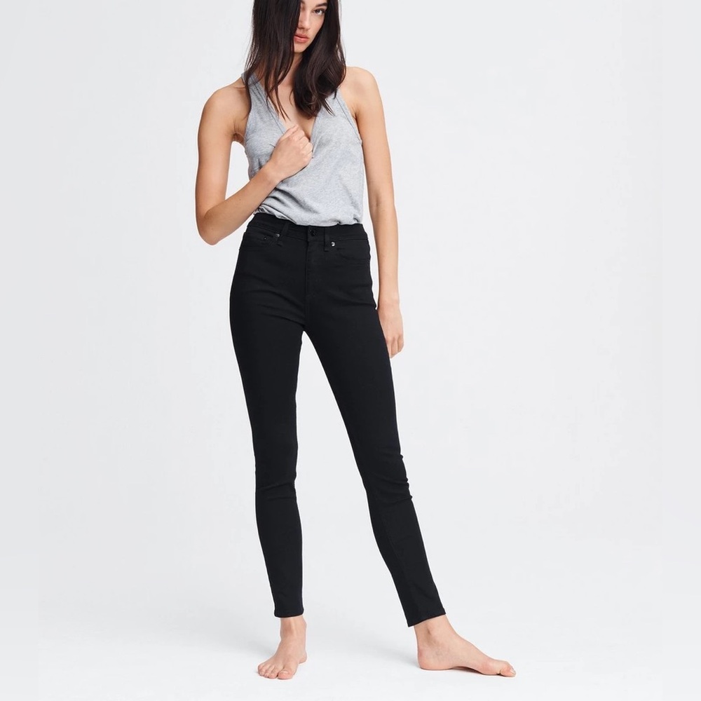 Rag & Bone Nina Skinny High Rise Jeans No Fade Black 25